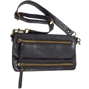 Black Shoulder Bag HOLLYWOOD INTUITION by Jayne Hersch Small Faux Leather Purse